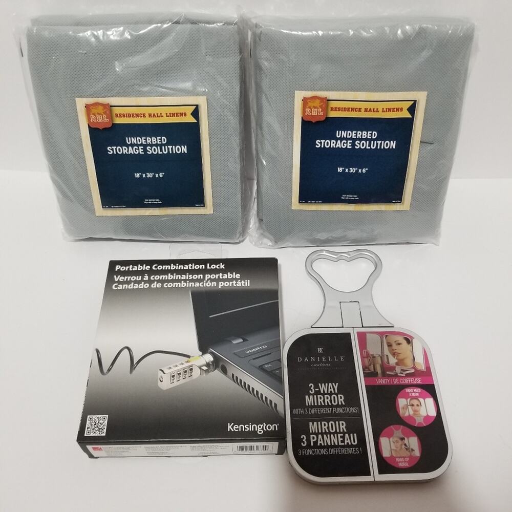 NWT Kensington Portable Laptop Lock  Underbed Storage Mirror College bundle